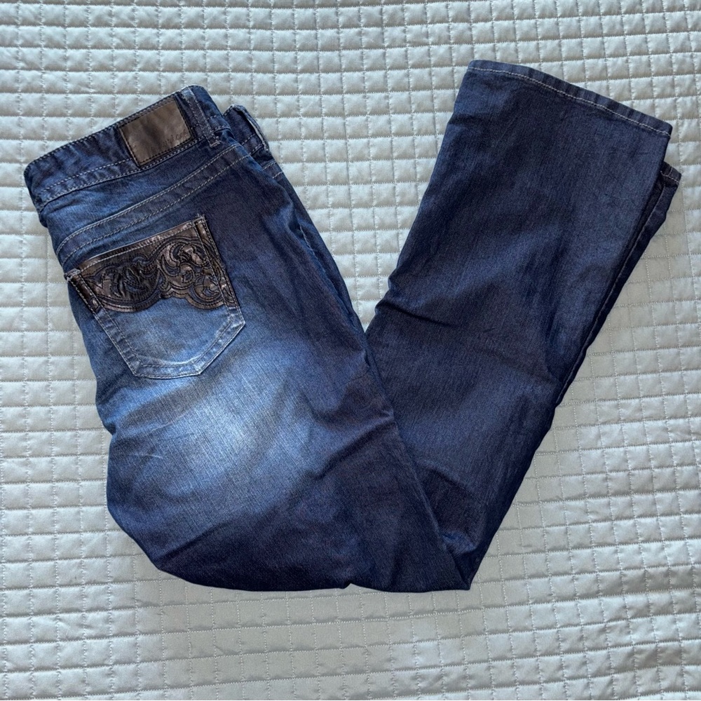 Maurices Womens Jeans Bootcut Whiskered Size 13/14 - (K0225A)